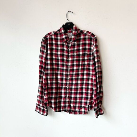 M Epaulet NY Red Striped Flannel - Picture 1 of 4